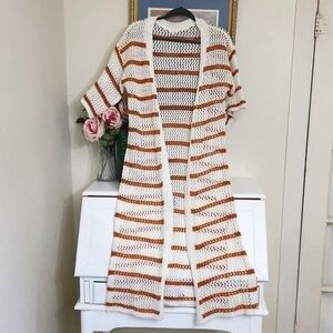 Crotchet Long line Cover Up Duster Photo's Medium Beach Cruise Vacation